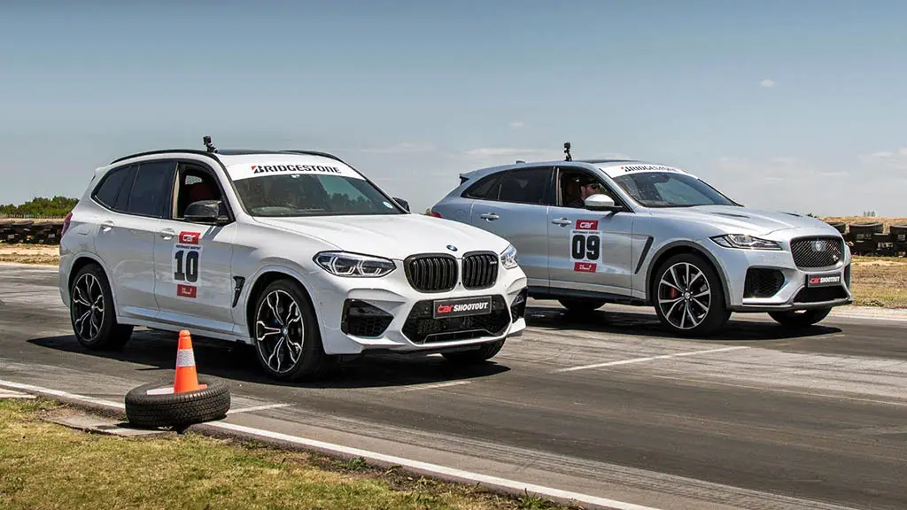 BMW X3 M Competition Drag Races Jaguar F-Pace SVR