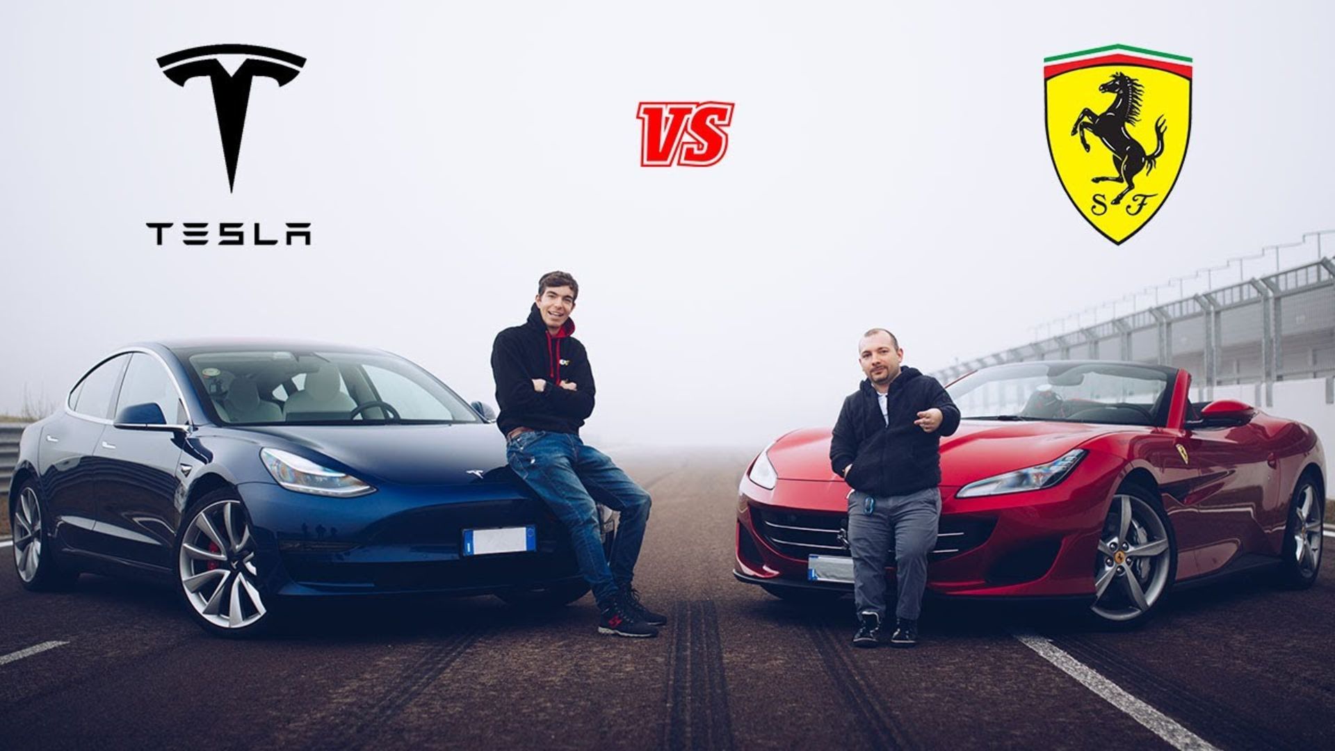 Tesla Model 3 Performance Challenge Ferrari Portofino