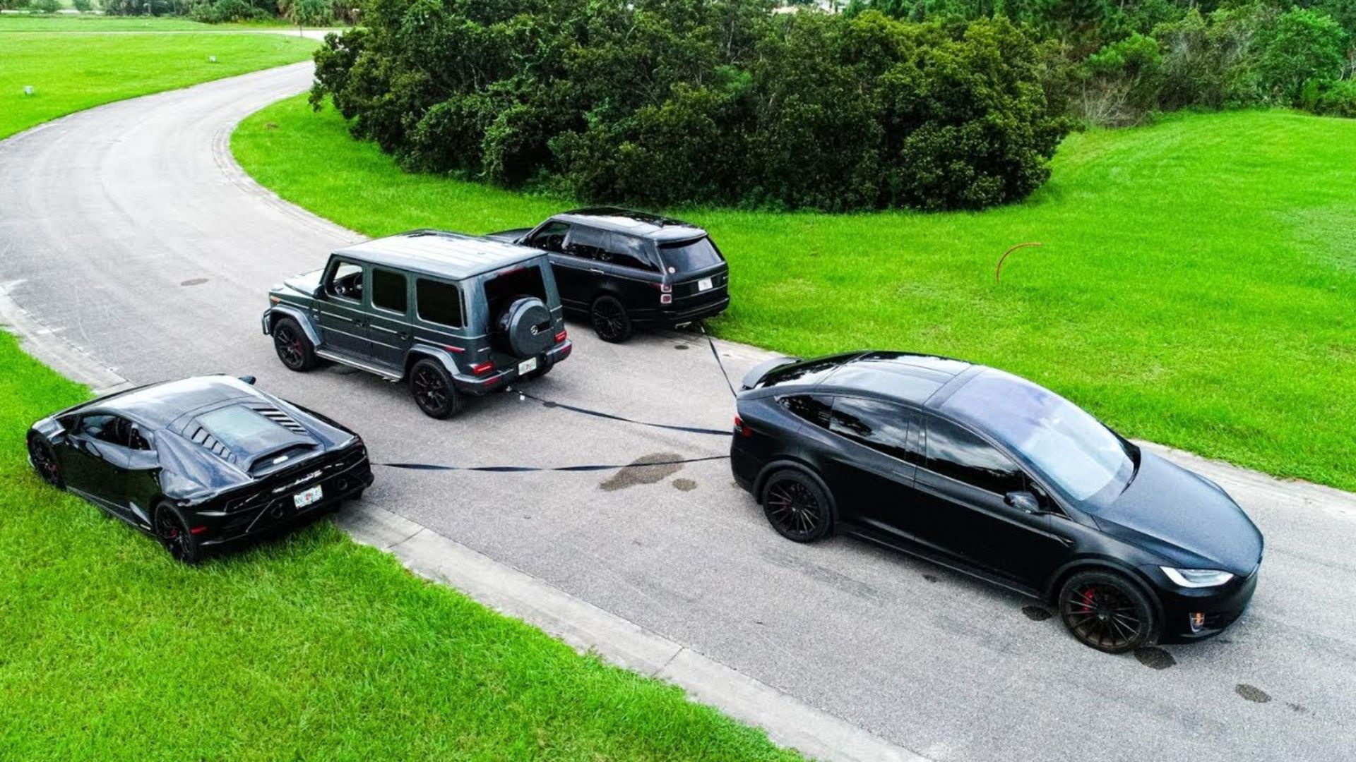 Mercedes G63 Vs Tesla, Lamborghini, Range Rover