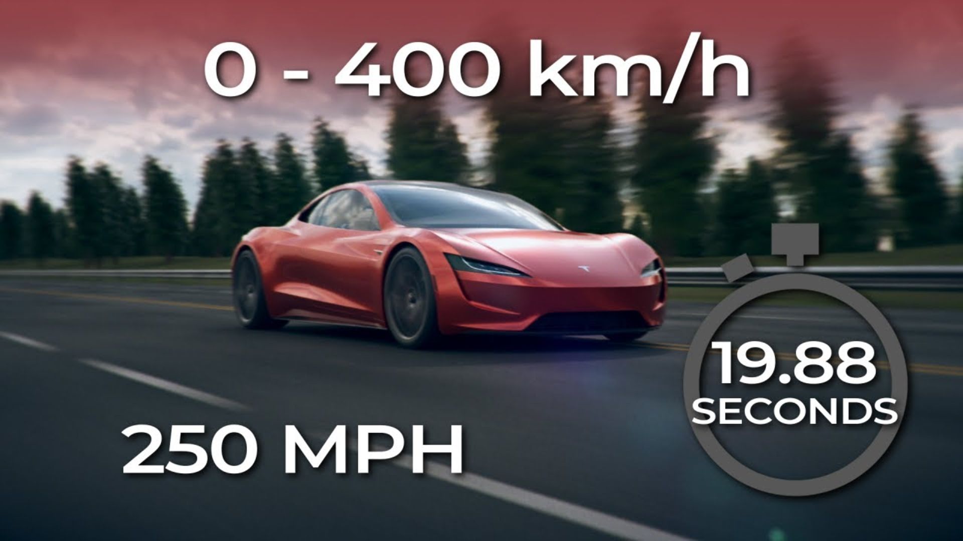 TESLA ROADSTER - Acceleration 0-400
