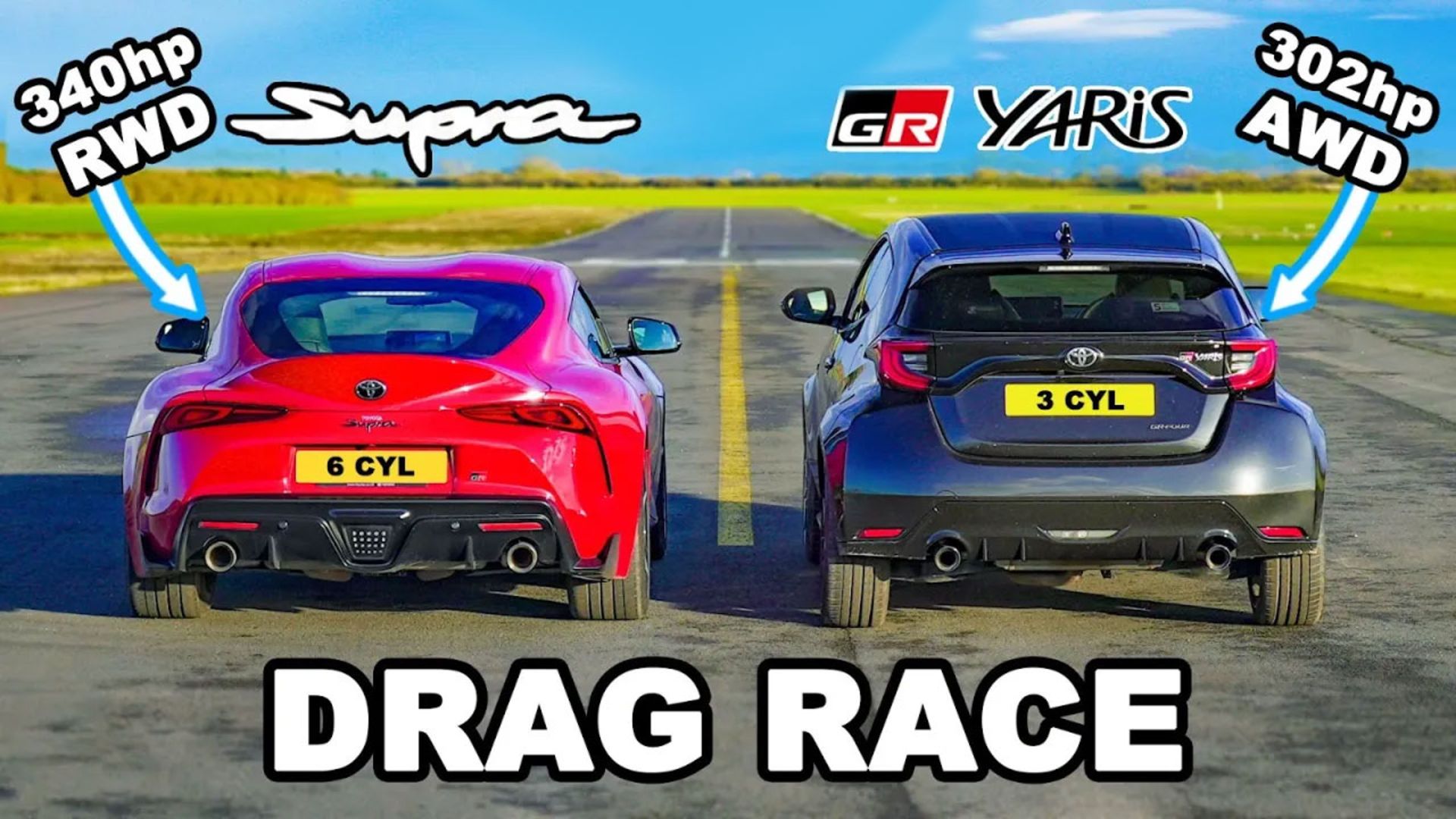 Toyota-GR-Yaris-Drag-Races-Supra