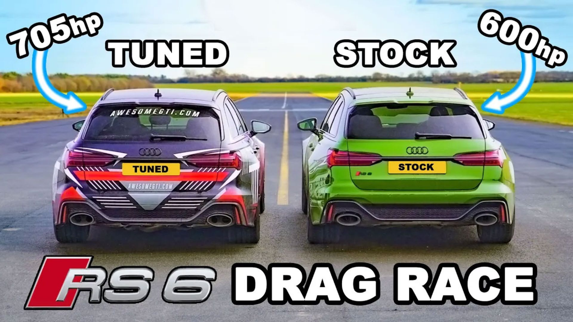 Audi-RS6---DRAG-RACE-Tuned-v-Standard