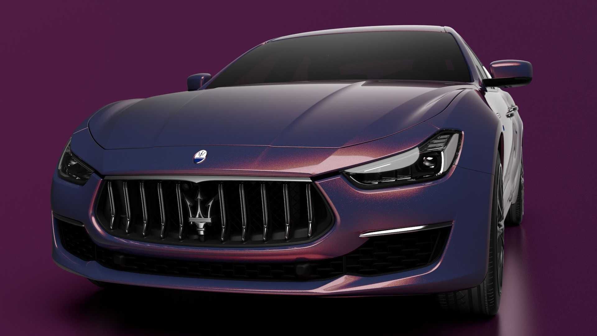 Purple Maserati Ghibli Hybrid 4