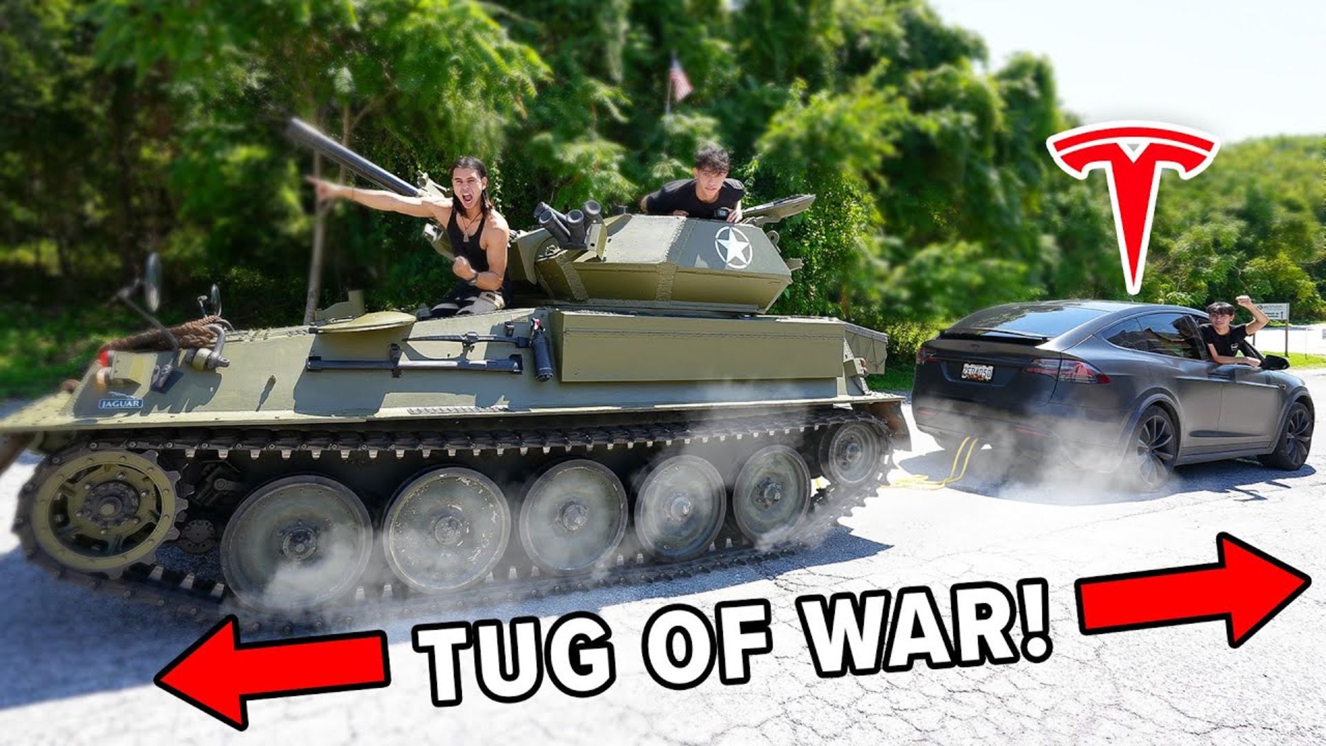 Tesla Model X vs TANK