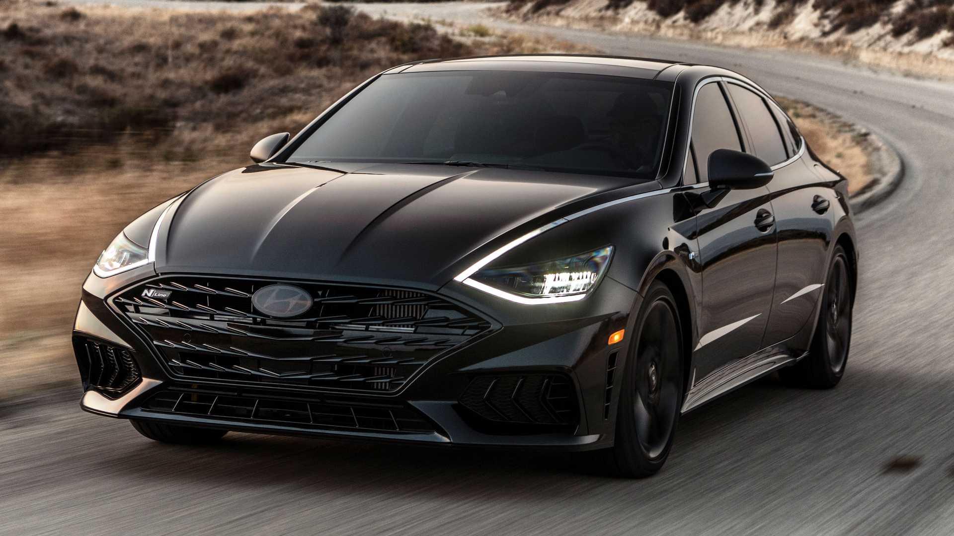 2022-hyundai-sonata-n-line-night-edition-three-quarters-on-road