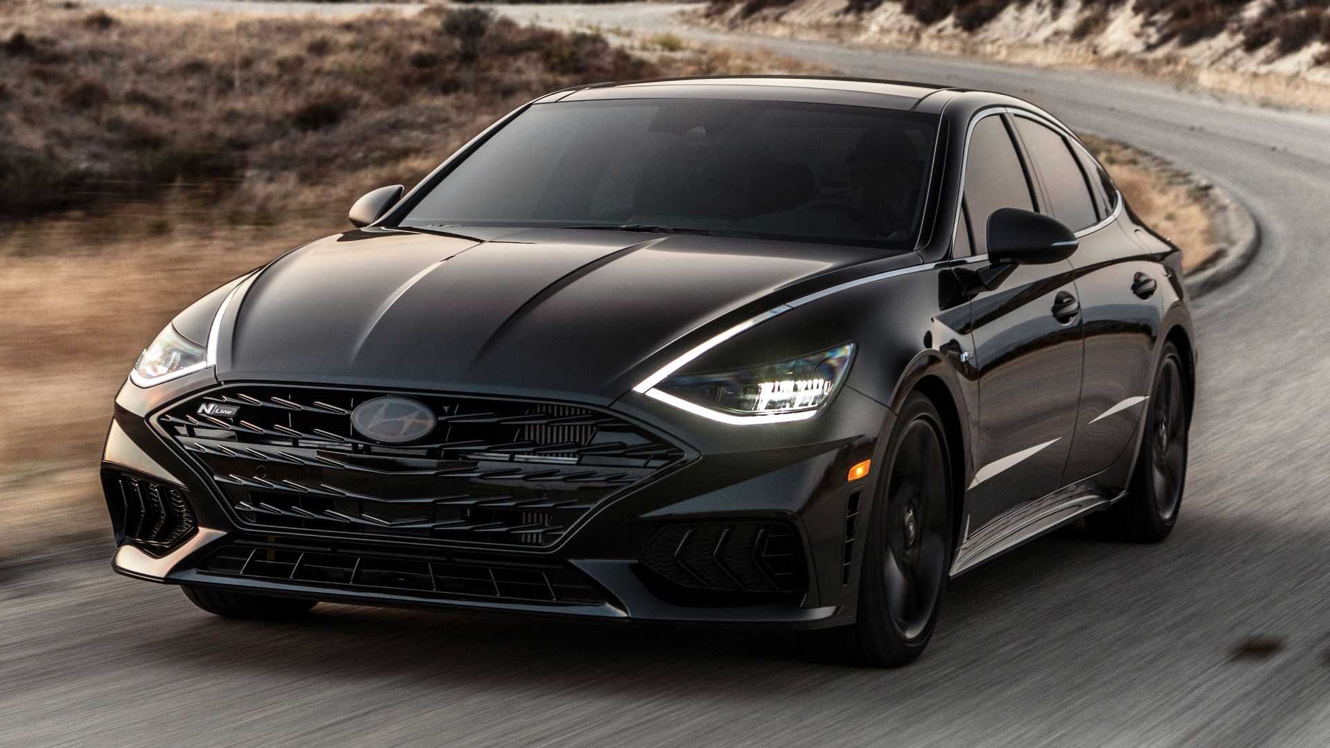 2022-hyundai-sonata-n-line-night-edition-three-quarters-on-road