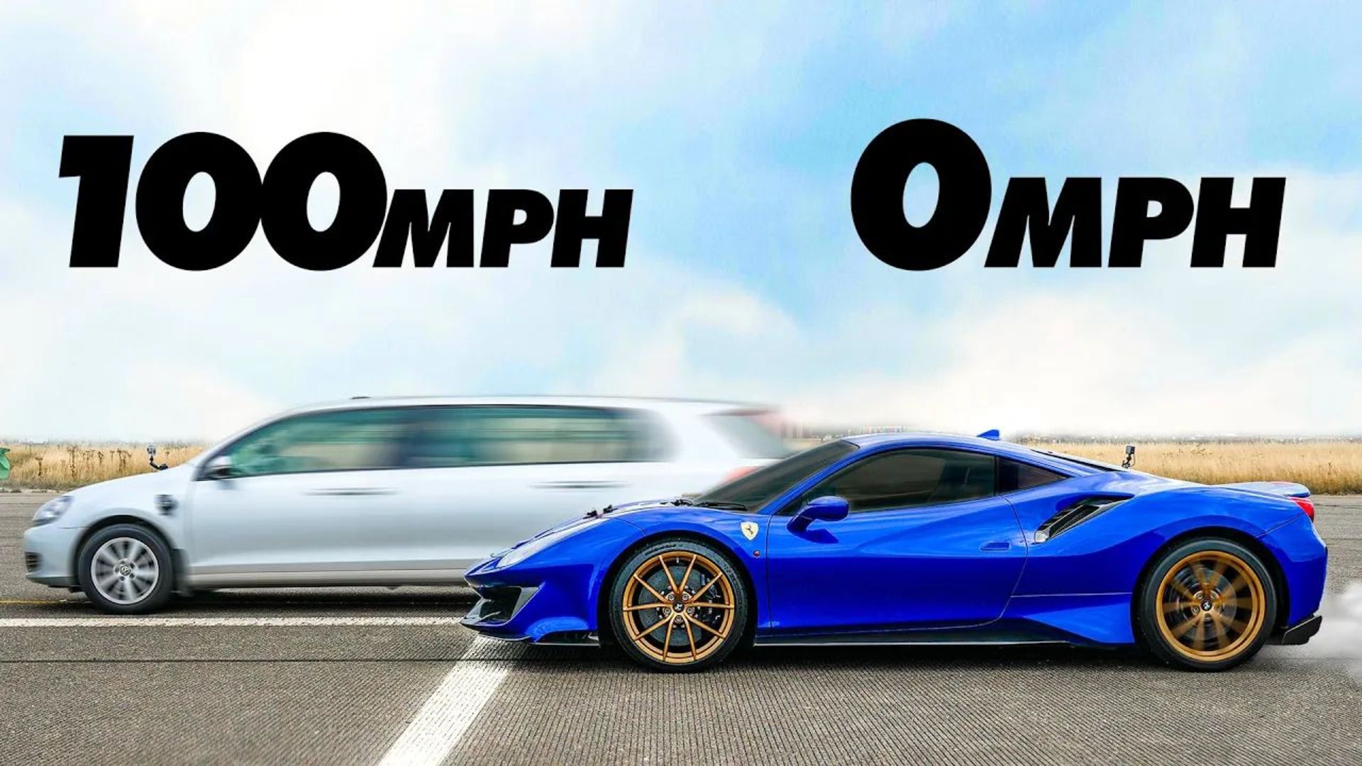 Ferrari Pista vs vw golf drag