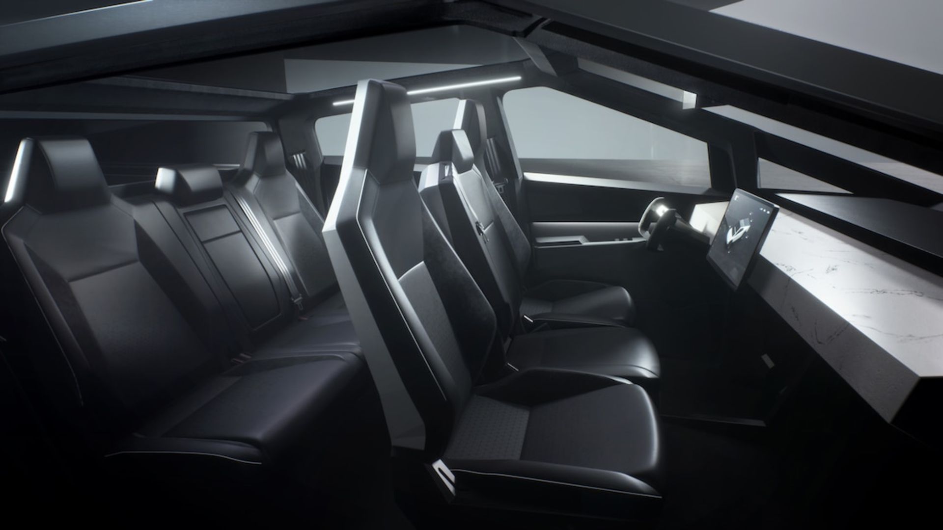 Tesla-Cybertruck-Electric-Pickup-Truck-Interior-Front-and-Rear-Seats