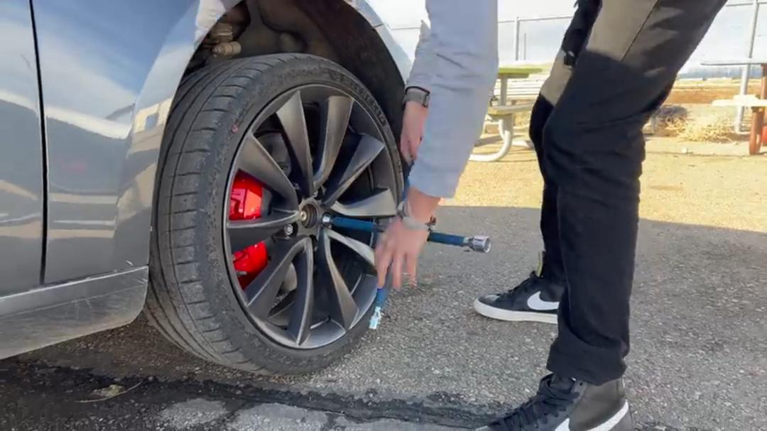 Install 4 Spare Tires Onto A Tesla Model 3 2