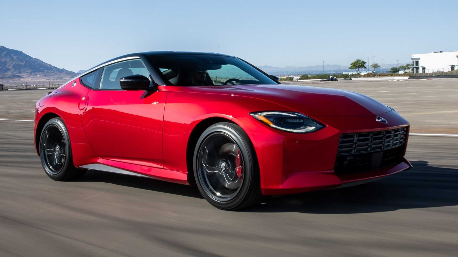 2023-nissan-z-exterior-front-quarter-on-track