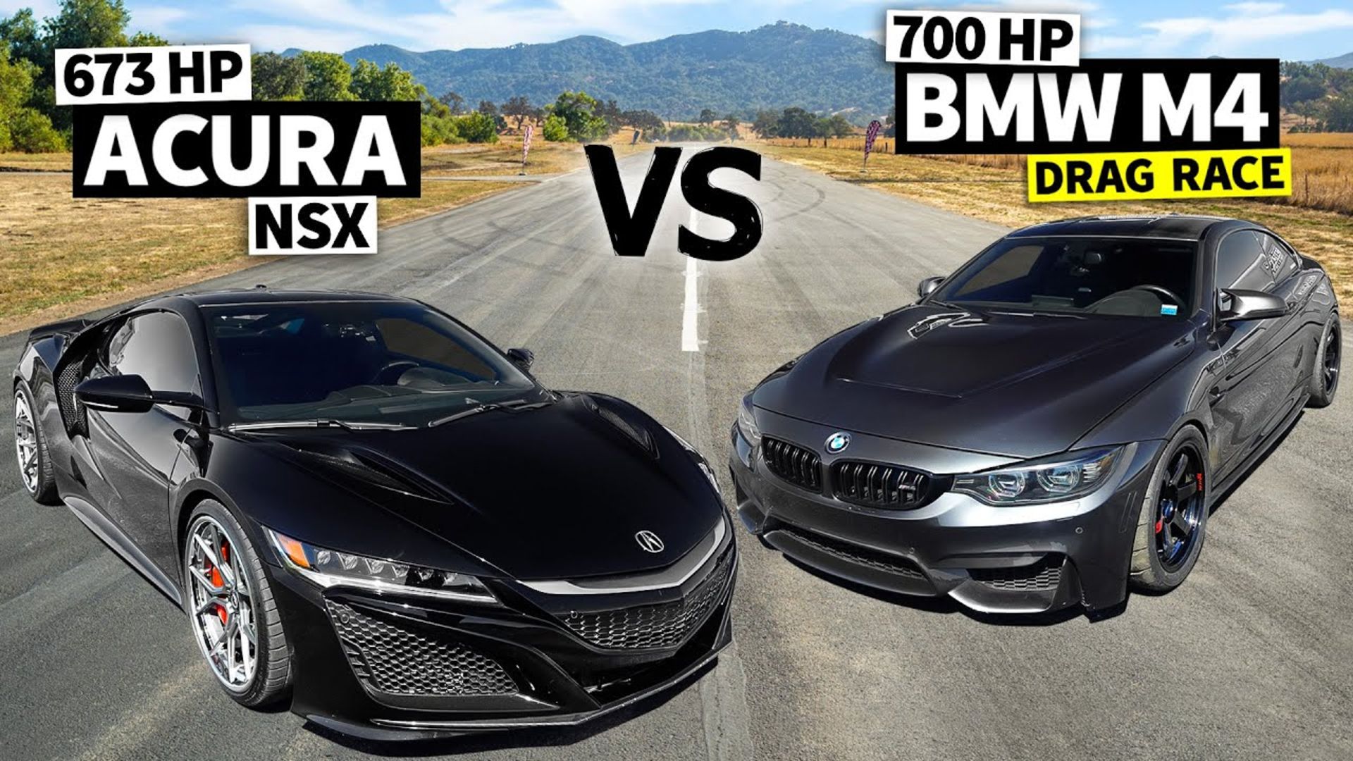 Twin Turbo Acura NSX vs 700hp BMW M4 Drag Race 2