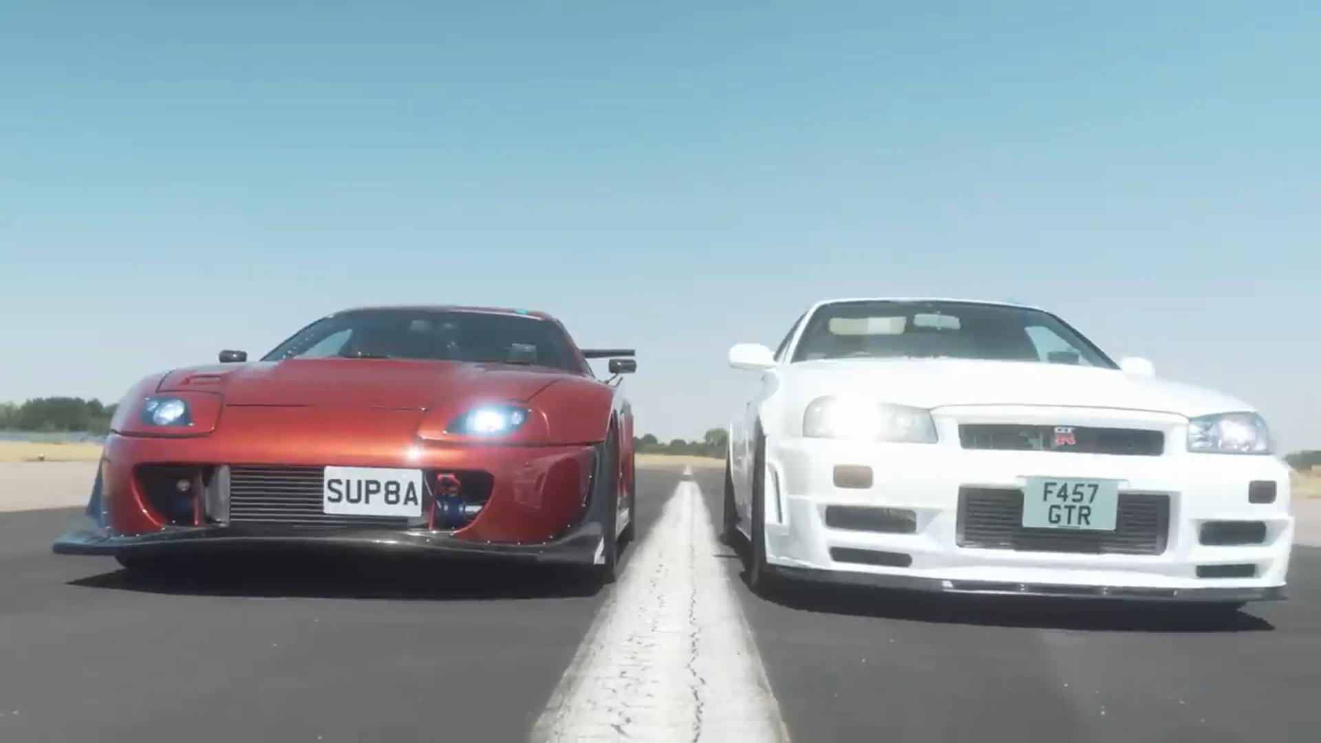 7 850HP SUPRA vs 670HP R34 SKYLINE GTR