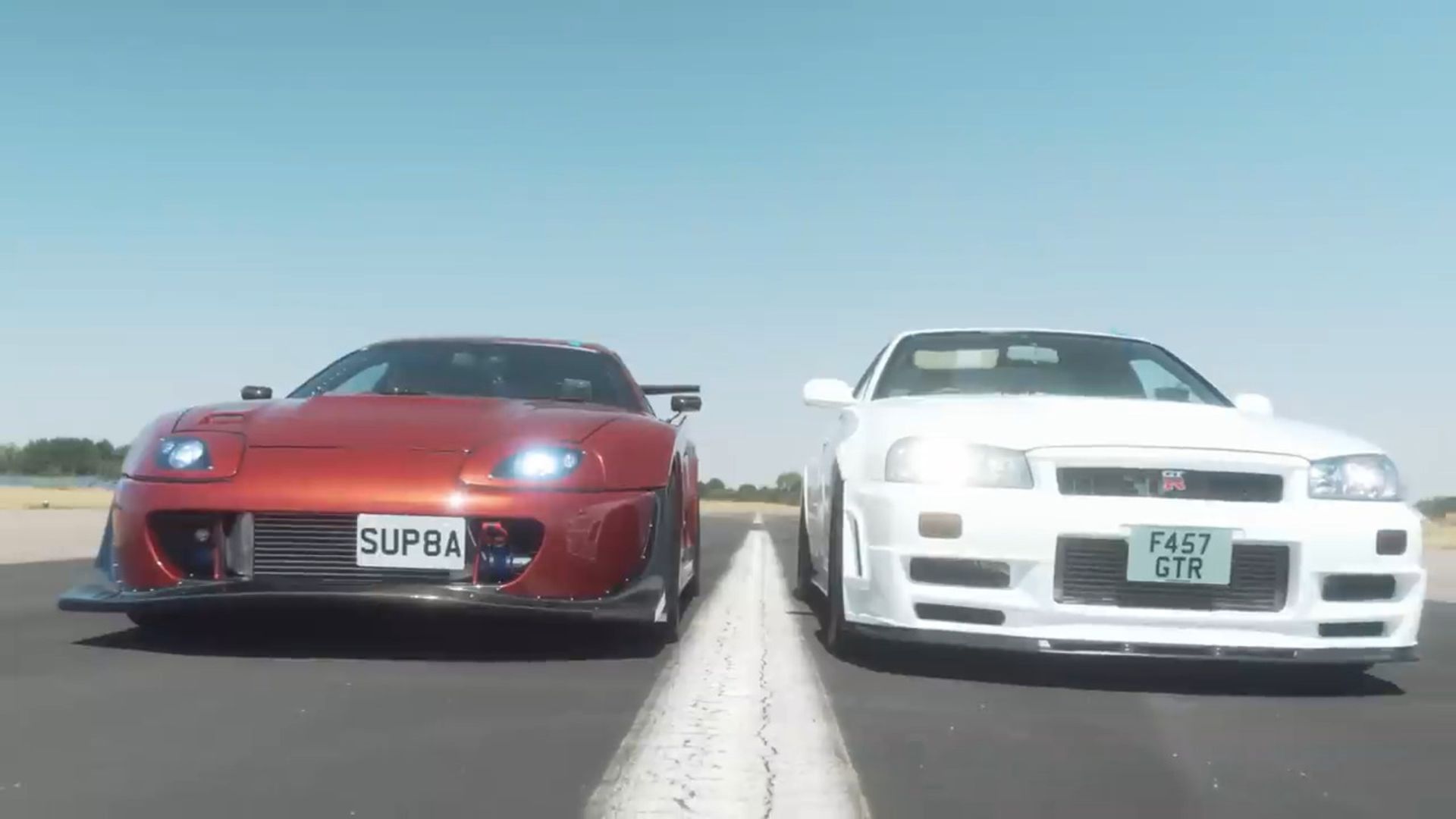 7 850HP SUPRA vs 670HP R34 SKYLINE GTR