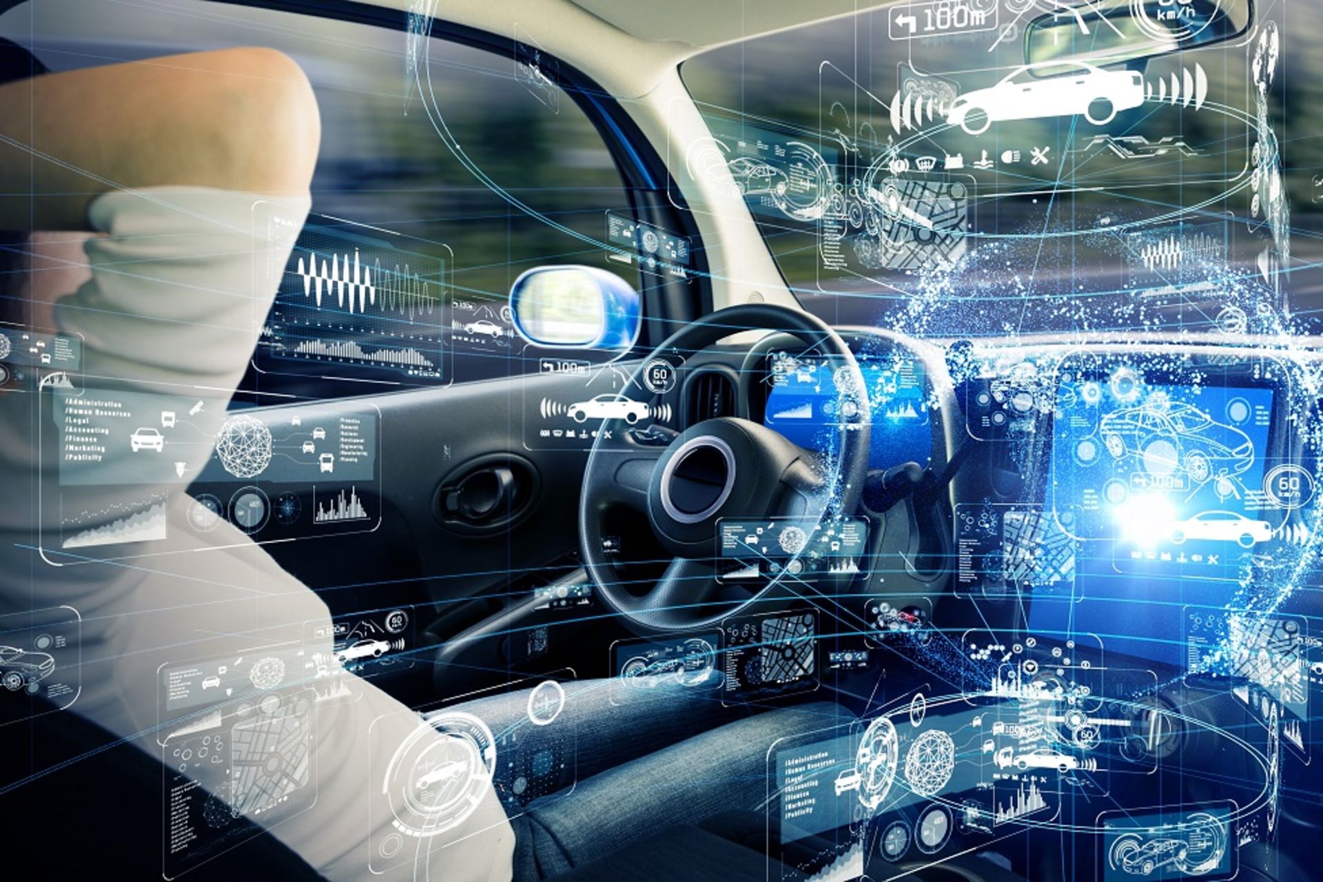 Autonomous car concept. Driverless vehicle.