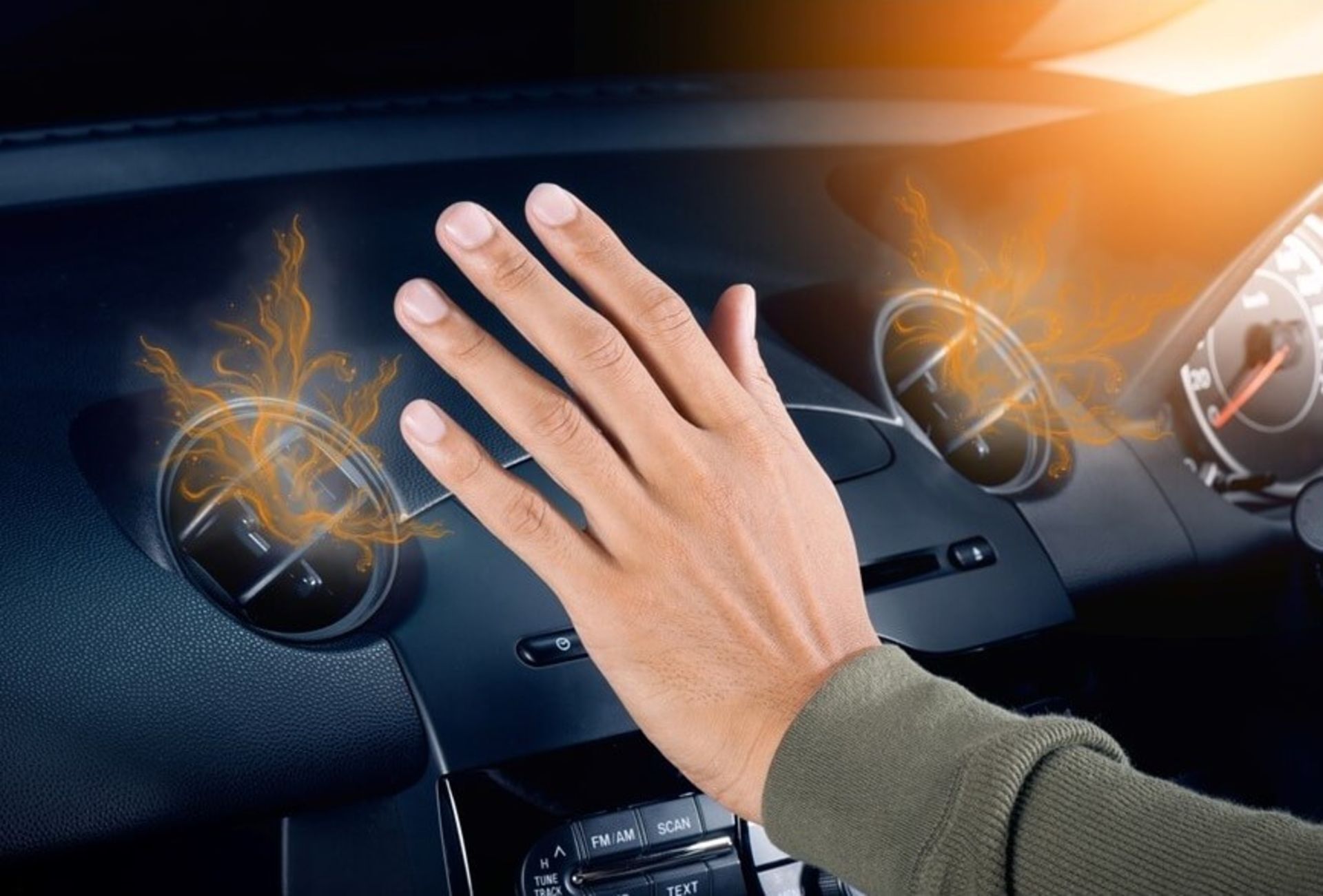 car-air-conditioner-blowing-hot-air