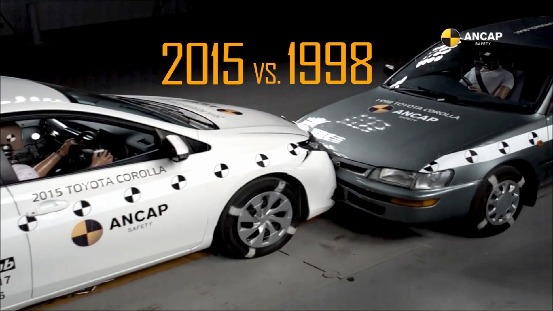 ANCAP Crash Test 1998 Toyota Corolla vs 2015 Toyota Corolla