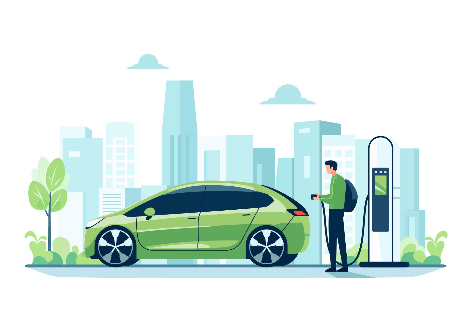 ev-charger-human-stand-life-city-illustration