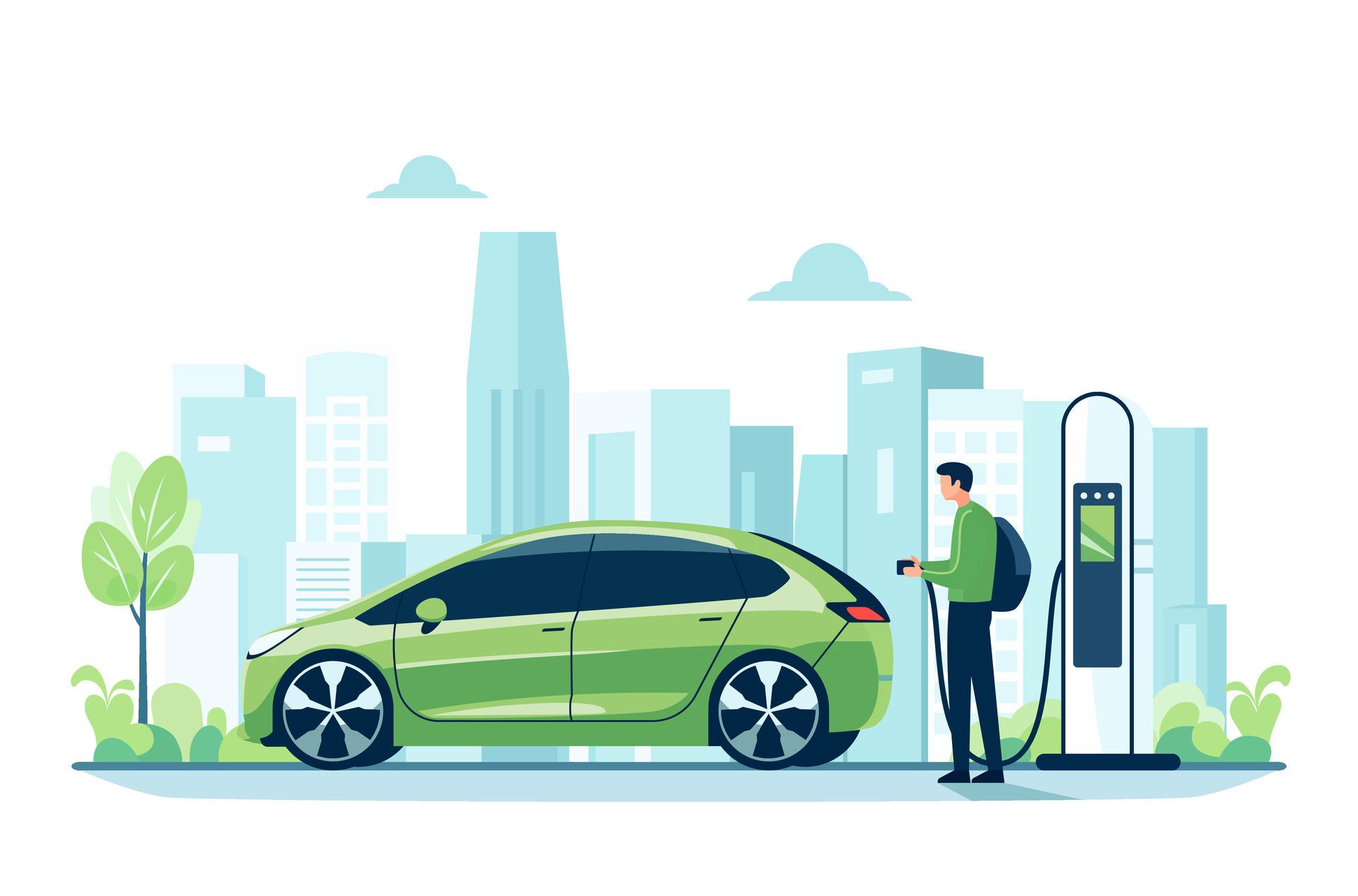 ev-charger-human-stand-life-city-illustration