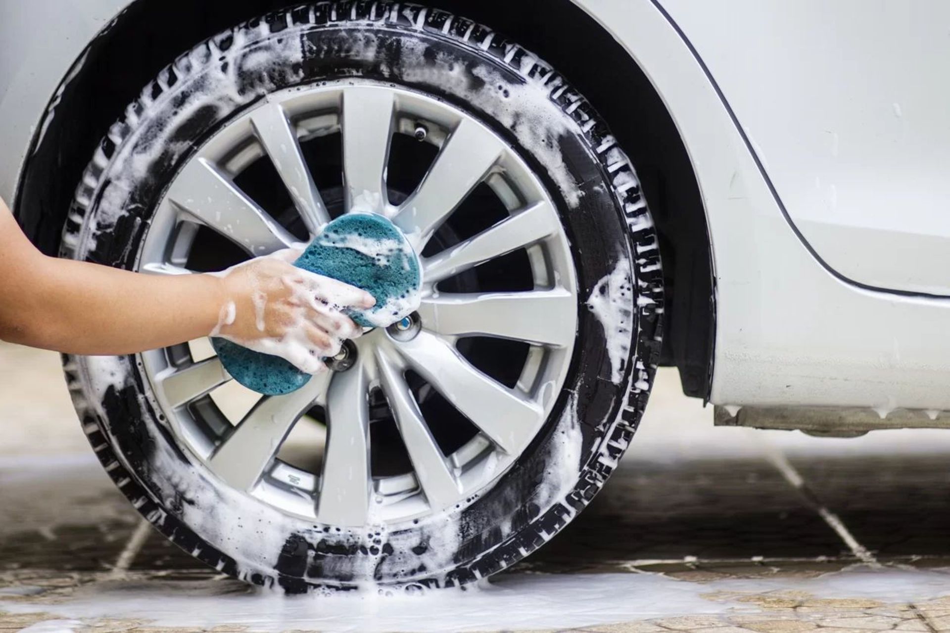 clean alloy wheel