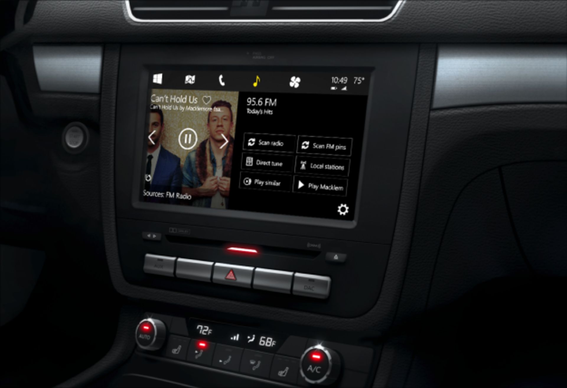 Microsoft Windows in-car infotainment