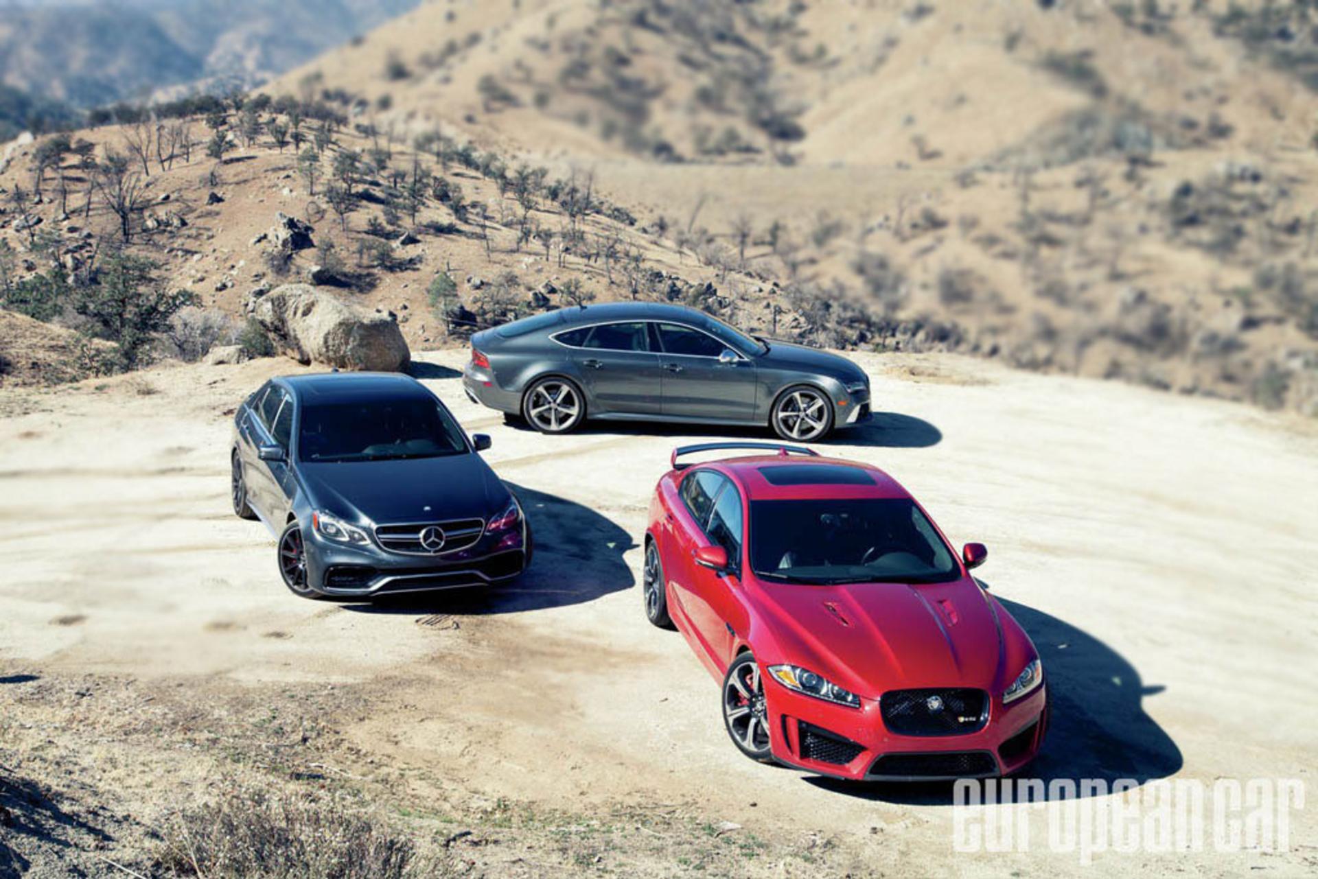 Audi RS7, Jaguar XFR-s and Mercedes-Benz E63 AMG S