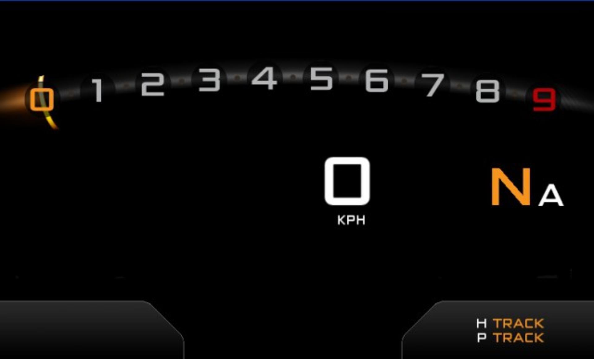 
Digital dash displays revs and speed