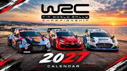 خودروهای مسابقه‌ای رالی جهان (WRC) در کنار ساحل هنگام غروب خورشید